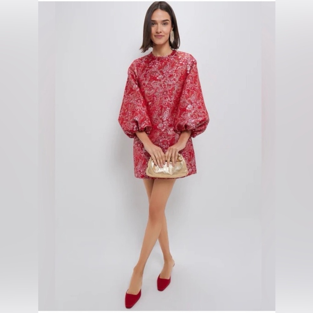 Tuckernuck Hyacinth House Red and Pink Jacquard Janie Mini Dress